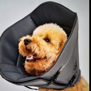 Ifurffy dog cone.soft dog cone collar. Gray adjustable dog collar